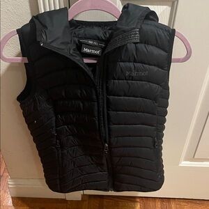 Marmot Black Bronco Puffer Vest with hood